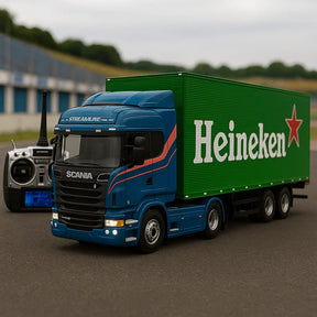 Miniatura Realista de Controle Remoto Caminhão Scania S540 6X4 + Carreta de Brinde